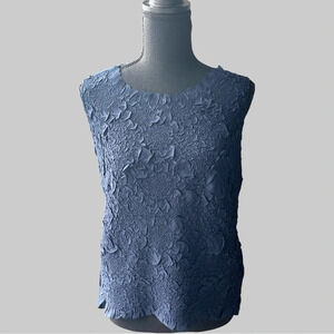 Zukka Pro Navy Ruched Wrinkled Tank Top